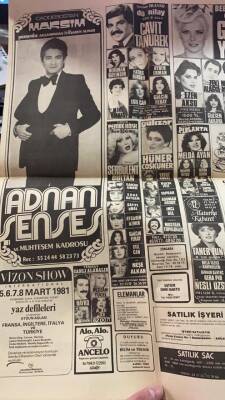 Hürriyet Gazetesi 3 Mart 1981 - Caddebostan Maksim Gazinosu Adnan Şenses Afişi GZ69371 - 4