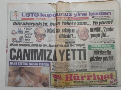 Hürriyet Gazetesi - 3 Mart 1988 - Zamlar Canımıza Yetti GZ111636 - 1