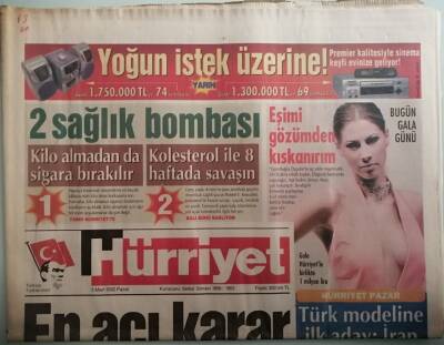 Hürriyet Gazetesi 3 Mart 2002 Sezen Aksu Arif Sağla Avrupa Yollarında - Tablo İle Kayaya Jest Yapacak -GZ44379 - 2