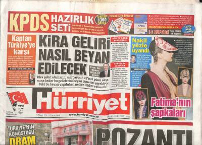 Hürriyet Gazetesi 3 Mart 2012 - Fernando Musleradan İlginç Açıklama - Fatimanın Şapkaları GZ124565 - 1