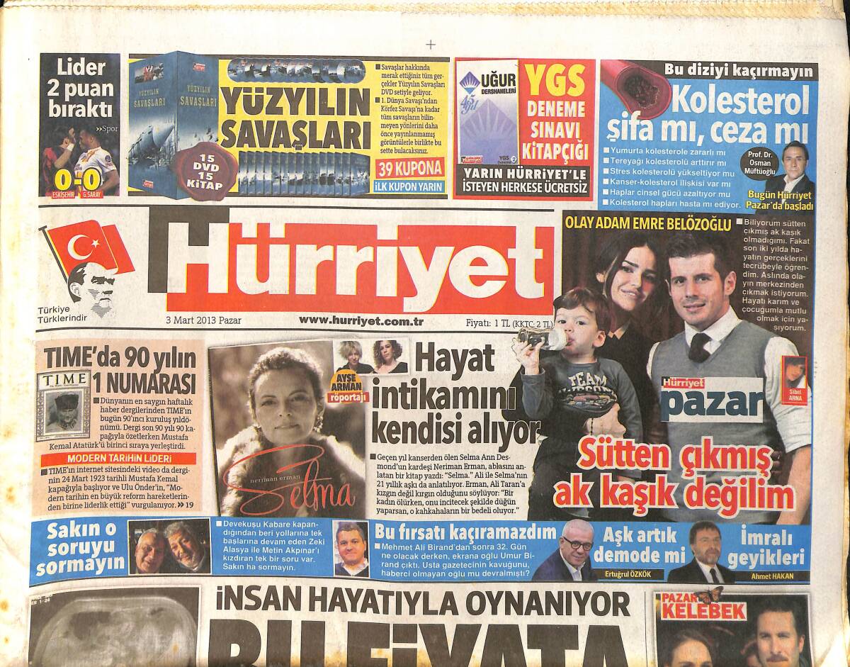 Hürriyet Gazetesi 3 Mart 2013 - Patriot Raporu Kızdırdı - Hande Ataizi'ne Angelina Modeli GZ160152 - 1