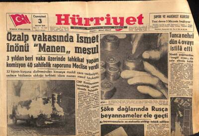 Hürriyet Gazetesi 3 Mayıs 1958 - Söke Dağlarında Rusça Beyannameler Ele Geçti GZ82972 - 1