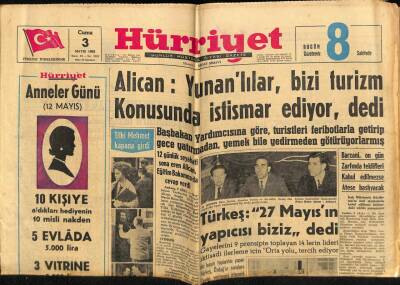 Hürriyet Gazetesi 3 Mayıs 1963 - Türkeş 27 Mayısın Yapıcısı Biziz Dedi GZ65298 - 2