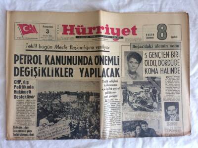 Hürriyet Gazetesi 3 Mayıs 1965 - Petrol Kanununda Önemli Değişiklikler Yapılacak GZ73491 - 1