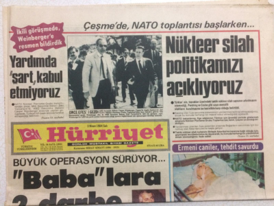 Hürriyet Gazetesi 3 Nisan 1984 - Nükleer Silah Politikamızı Açıklıyoruz GZ24759 - 1