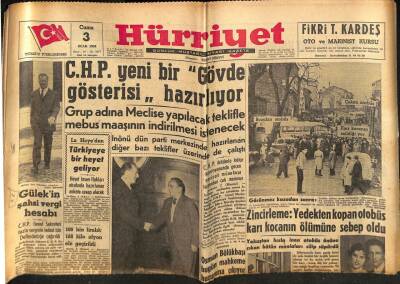 Hürriyet Gazetesi 3 Ocak 1958 - Osman Bölükbaşı Bugün Mahkeme Huzuruna Çıkıyor GZ81103 - 1