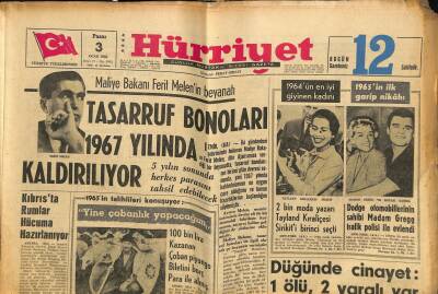 Hürriyet Gazetesi 3 Ocak 1965 - Dünya Brigitte , Sophia , Gina , Liz Gibi Güzellere Veda Ediyor GZ117384 - 1
