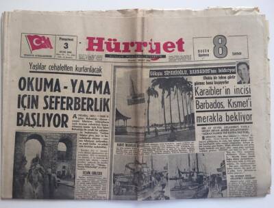 Hürriyet Gazetesi 3 Ocak 1966-Okuma -Yazma İçin Seferberlik Başlıyor GZ6210 - 1