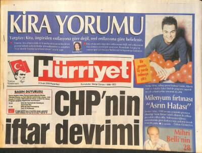 Hürriyet Gazetesi 3 Ocak 2000 - Serdar Ortaçın 1999un Son Aylarında Çıkardığı Asrın Hatası İsimli Albümü İle Yılbaşı Gecesinin Yıldızı Oldu GZ127544 - 1