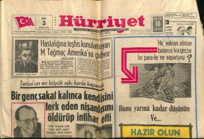 Hürriyet Gazetesi 3 Şubat 1970 - Gaz Tüpü Patladı Aktar Hanı Yandı 2 Ölü , 1 Yaralı Var GZ117895 - 1