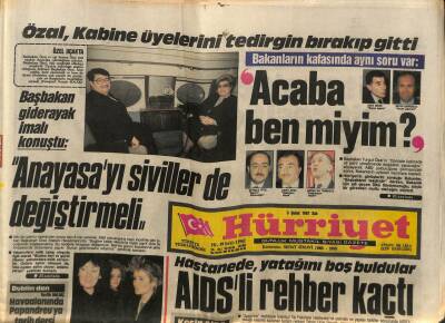 Hürriyet Gazetesi 3 Şubat 1987 - Özal , Kabine Üyelerini Tedirgin Bırakıp Gitti GZ84005 - 1