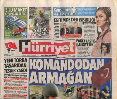 Hürriyet Gazetesi 3 Şubat 2018 - Başkentteki Patlama Bombalı Saldırı Çıktı - Afrinde 12 Günde 82 Roket Attılar GZ125577 - 1