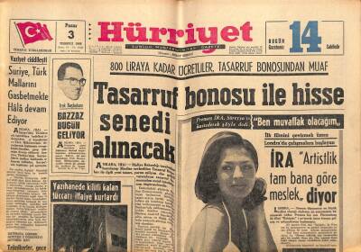 Hürriyet Gazetesi 3 Temmuz 1966 - Prenses İra Artistlik Tam Bana Göre Meslek diyor GZ81684 - 1