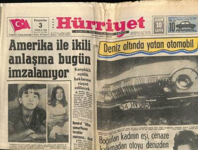 Hürriyet Gazetesi 3 Temmuz 1969 - Amerika İle İkili Anlaşma Bugün İmzalanıyor GZ68806 - 2