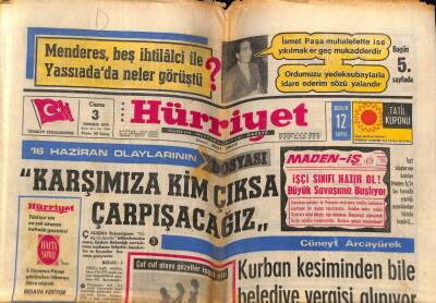 Hürriyet Gazetesi 3 Temmuz 1970 - Demirel Bademcik Oldu GZ72438 - 2