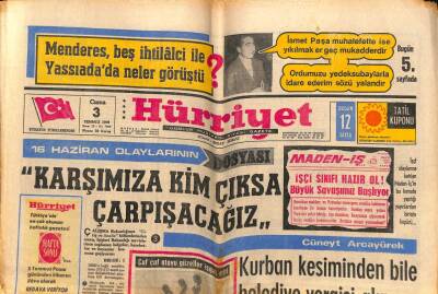 Hürriyet Gazetesi 3 Temmuz 1970 - Yassıadada Tarihi Bir Buluşma GZ72424 - 2