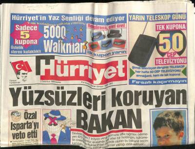 Hürriyet Gazetesi 3 Temmuz 1992 - Doğum Günü Hediyesi GZ58690 - 1