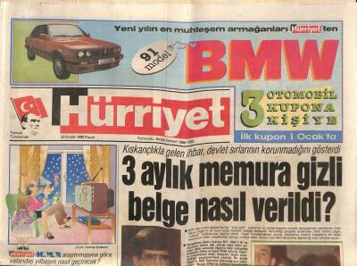 Hürriyet Gazetesi 30 Aralık 1990 - 3 Aylık Memura Gizli Belge Nasıl Verildi ? GZ84008 - 1