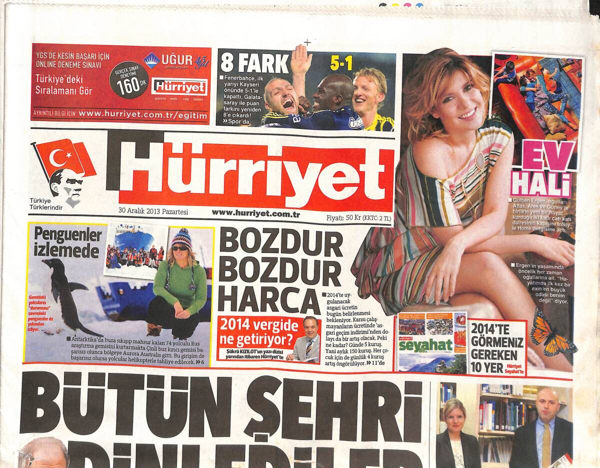 Hürriyet Gazetesi 30 Aralık 2013 - Gülben Ergen Ev Hali - Devlet Bahçeli: Komployu İtiraf Ettiler! GZ137174 - 1