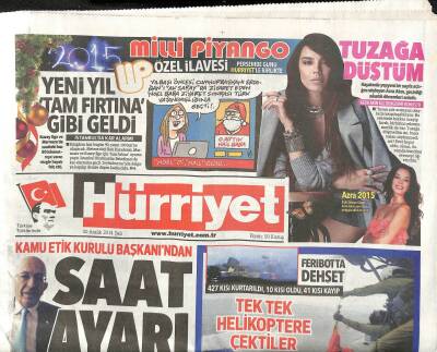 Hürriyet Gazetesi 30 Aralık 2014 - Bodrumda Tekne Battı 9 Mülteci Kayboldu,Mersinde 131 Kaçak Kurtarıldı GZ106905 - 1