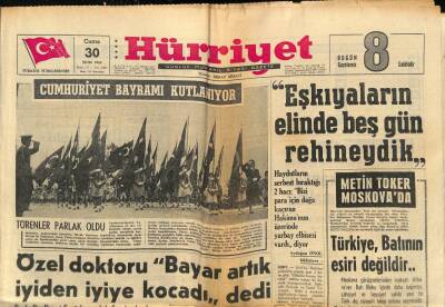 Hürriyet Gazetesi 30 Ekim 1964 - Özel Doktoru Celal Bayar Artık İyiden İyiye Kocadı dedi GZ81852 - 1