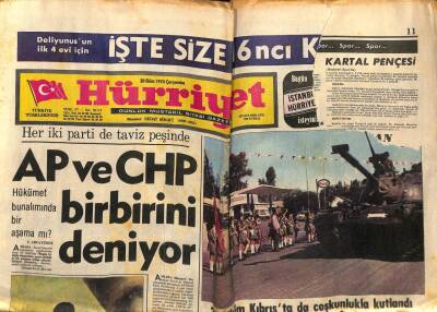 Hürriyet Gazetesi 30 Ekim 1974 - AP Ve CHP Birbirini Deniyor GZ54632 - 1