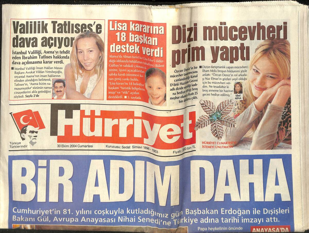 Hürriyet Gazetesi 30 Ekim 2004 - Valilik Tatlıses'e Dava Açıyor - İstanbul Bursa 75 Dakikaya İniyor GZ157271 - 1
