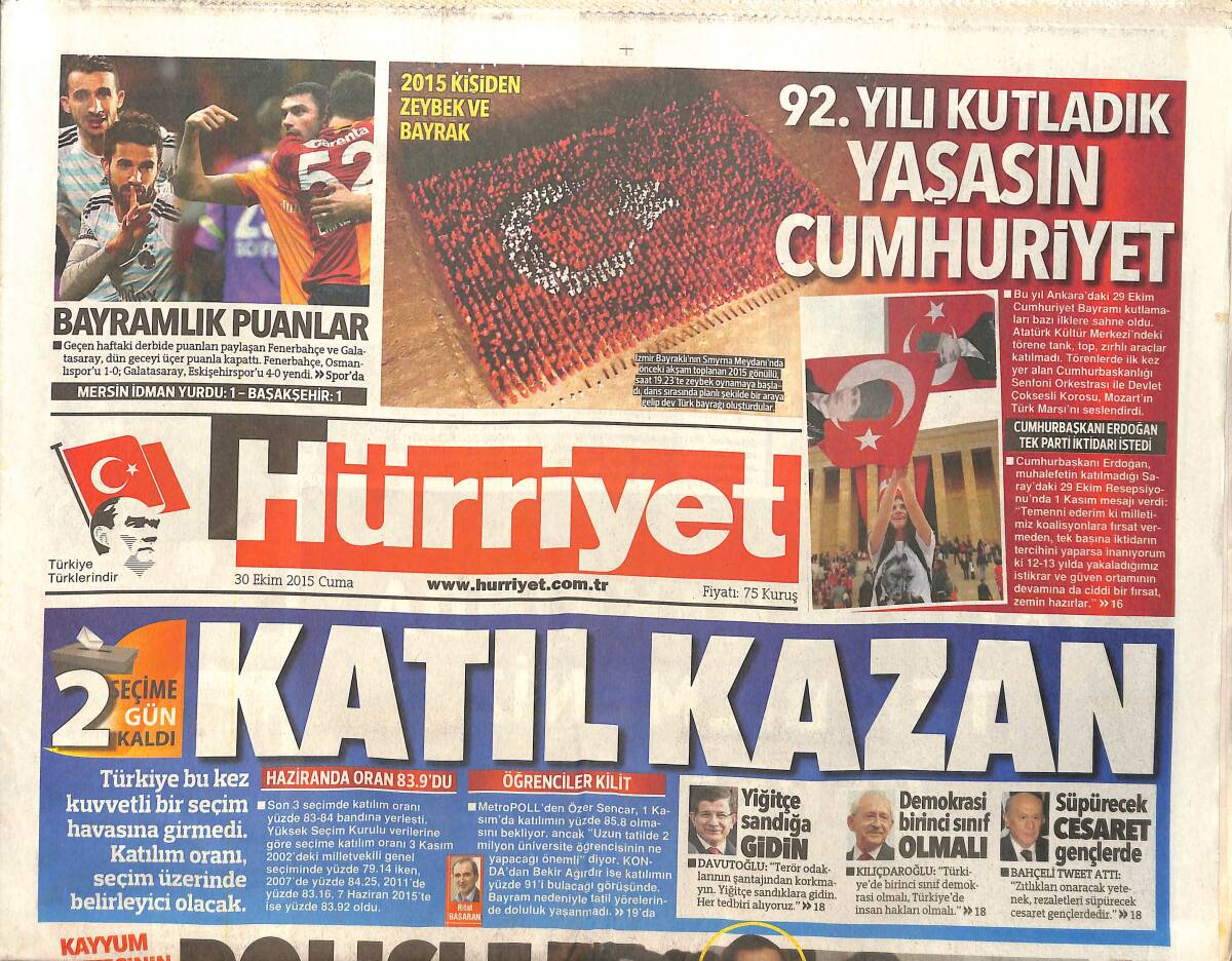 Hürriyet Gazetesi 30 Ekim 2015 - İbrahim Hacıosmanoğlu'nun Penaltı Vermedi Diye Maçın Hakemlerini 4 Saat Kilitli Tutturması Futbol Dünyasını Sarstı GZ159635 - 1