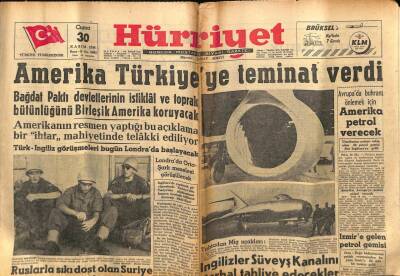 Hürriyet Gazetesi 30 Kasım 1956 - Amerika Türkiyeye Teminat Verdi GZ76782 - 1