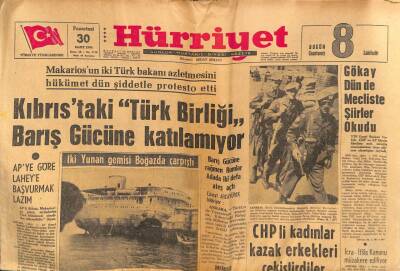 Hürriyet Gazetesi 30 Mart 1964 - Bir Yolcu Uçağı Vezüv Dağına Düşerek Yandı GZ82258 - 1