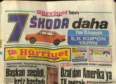 Hürriyet Gazetesi 30 Mart 1985 - Türkiyeden Eşya Alan Gurbetçiye Prim GZ76392 - 1