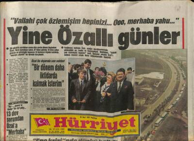 Hürriyet Gazetesi 30 Mart 1987 - Yine Özallı Günler GZ62344 - 1