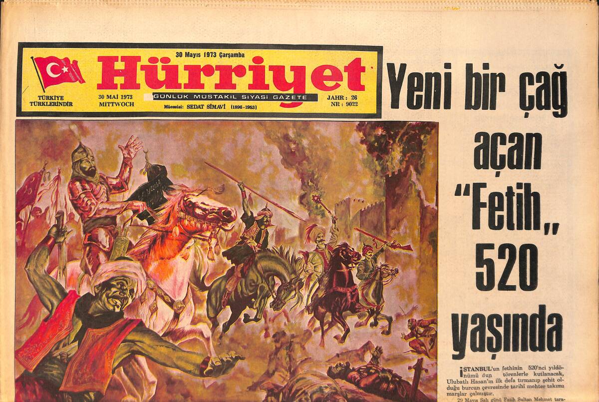 Hürriyet Gazetesi 30 Mayıs 1973 - Yeni Bir Çağ Açan 
