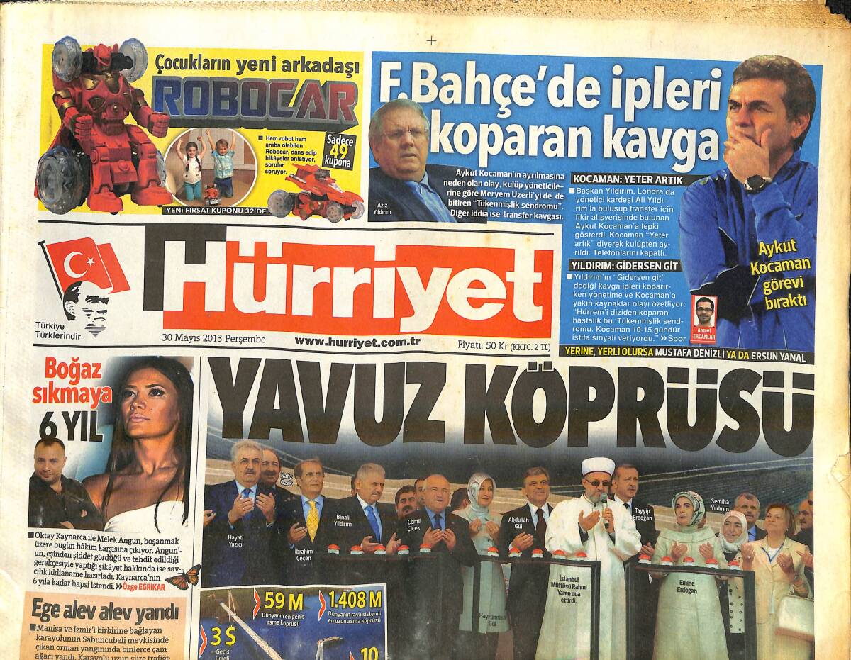 Hürriyet Gazetesi 30 Mayıs 2013 - Fenerbahçe'de İpleri Koparan Kavga - Mostar Katiline 25 Yıl Hapis GZ159702 - 1