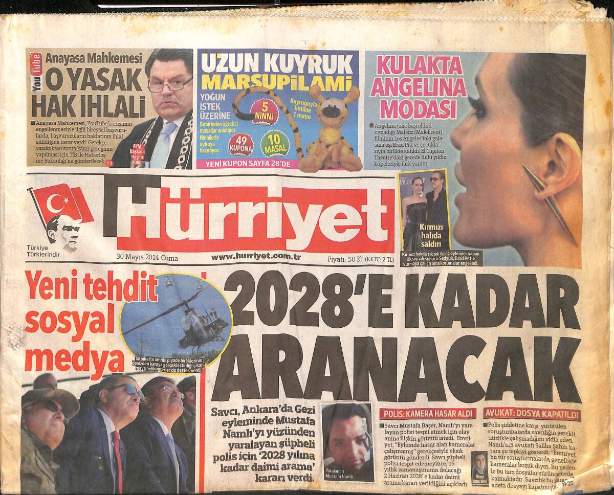 Hürriyet Gazetesi 30 Mayıs 2014 - Beyin Gücüyle Uçak İndirildi - Yeni Tehdit Sosyal Medya GZ160236 - 1