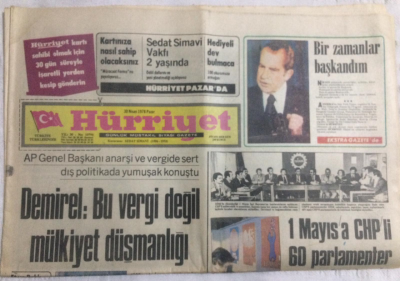 Hürriyet Gazetesi 30 Nisan 1978 - DemirelBu Vergi Değil Mülkiyet Düşmanlığı - GZ19761 - 1