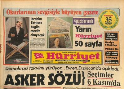 Hürriyet Gazetesi 30 Nisan 1983 - Muazzez Abacı , Zeki Alasya Ve Metin Akpınar 20 Milyon Lira Vergi Verdi - İbrahim Tatlıses Bugün Mevlit Okuyacak GZ127155 - 1