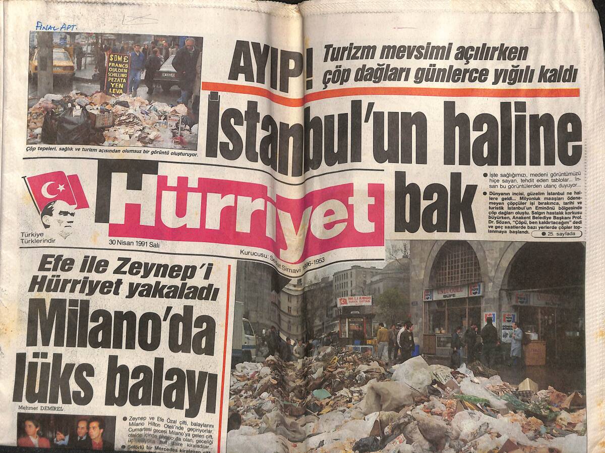 Hürriyet Gazetesi 30 Nisan 1991 - Akbulut , Yine Yaranamadı - Rafsancani Ankara'da GZ160831 - 1
