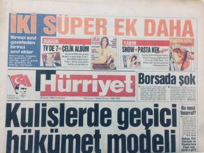 Hürriyet Gazetesi 30 Nisan 1994 - Kulislerde Geçici Hükümet Modeli GZ46898 - 1