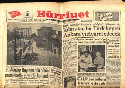Hürriyet Gazetesi 31 Ağustos 1954 - Kıbrıstan Bir Türk Heyeti Ankarayı Ziyaret Edecek GZ65260 - 2