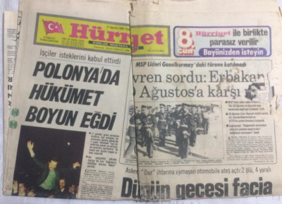 Hürriyet Gazetesi 31 Ağustos 1980 - Polonyada Hükümet Boyun Eğdi - GZ19844 - 1
