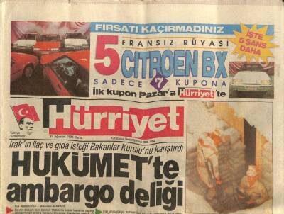Hürriyet Gazetesi 31 Ağustos 1990 - Kuveytteki Direnişi CIA Yönetiyor GZ84033 - 1