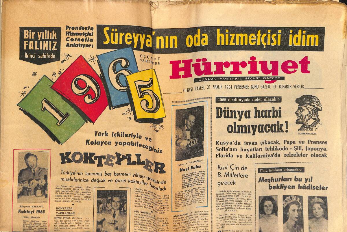 Hürriyet Gazetesi 31 Aralık 1964 - Prenses Süreyya'nın Oda Hizmetçisi Cornelia Anlatıyor: Yatak Odasına Girdiğimde Gecelikle Yalın Ayak İp Atlıyordu GZ146953 - 1