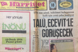 Hürriyet Gazetesi 31 Aralık 1973 - Talu Ecevitle Görüşecek - GZ12512 - 2