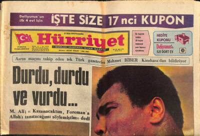 Hürriyet Gazetesi 31 Ekim 1974 - M. Ali Kazanacaktım , Foremana Allahı Tanıtacağımı Söylemiştim dedi GZ114322 - 1