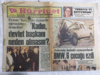 Hürriyet Gazetesi 31 Ekim 1982 - EvrenKadın Devlet Başkanı Neden Olmasın - GZ19801 - 1