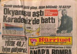 Hürriyet Gazetesi 31 Ekim 1987 - Demir Cevheri Yüklü Şilep , İkiye Bölündü 16 KAYIP GZ60994 - 2