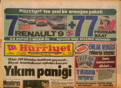 Hürriyet Gazetesi 31 Mart 1986 - Başbakan Turgut Özala Fildişi Tesbih Hediyesi, GS Rizeyi 2-0 Yendi GZ126402 - 1