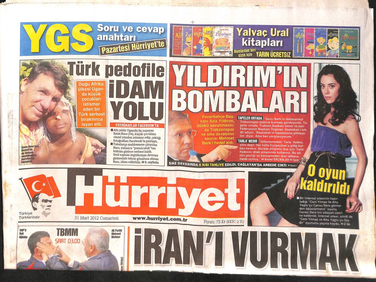Hürriyet Gazetesi 31 Mart 2012 - Obama 'Yunan Baklavasının Tadına Bayılmış' - Hamaney de Rahatsız GZ160197 - 1