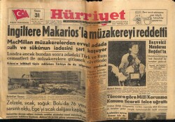 Hürriyet Gazetesi 31 Mayıs 1957 - İngiltere Makariosla Müzakereyi Reddetti GZ68839 - 1
